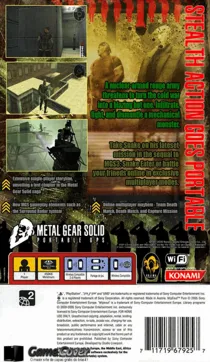 Metal Gear Solid - Portable Ops (EU) box cover back